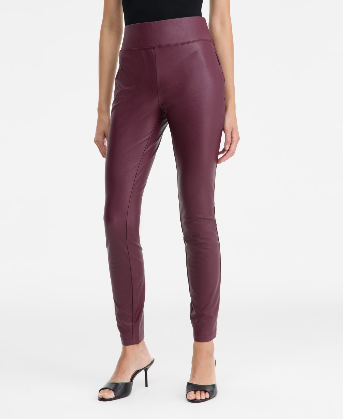 Inc International Concepts Women's Faux-leather Leggings, Macy's Exclusive In Purple