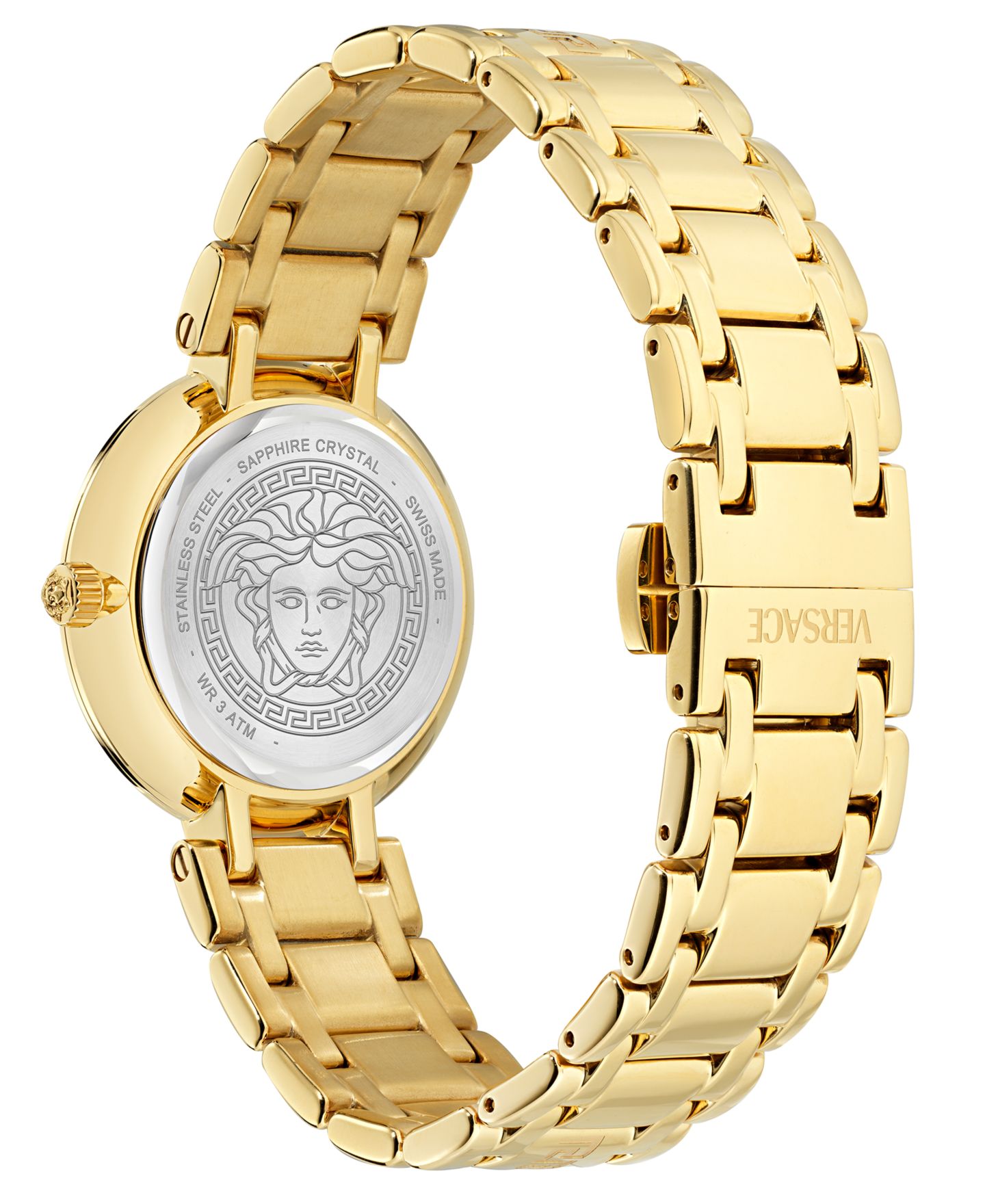 Женские часы Versace Swiss Antlia Gold Ion Plated Bracelet Watch 34mm — фото 3