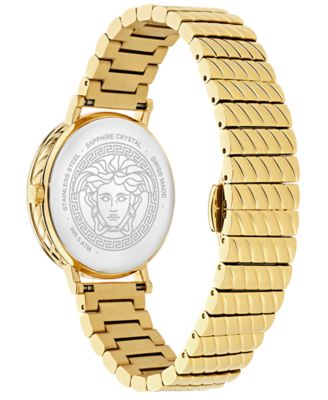 Women's Swiss Delphinus Gold Ion Plated Bracelet Watch 35mm