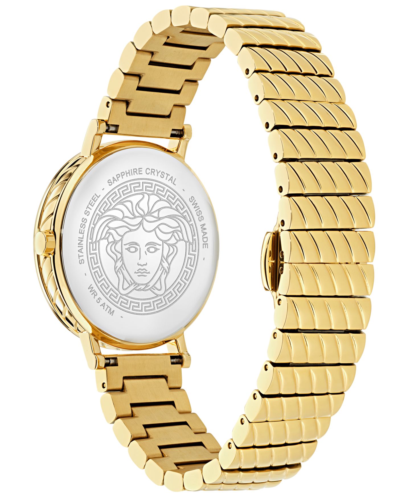 Женские часы Versace Swiss Delphinus Gold Ion Plated Bracelet Watch 35mm — фото 3