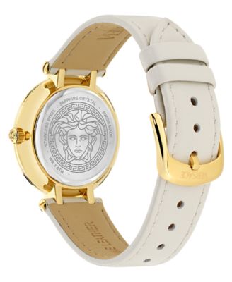 Women's Swiss Antlia White Leather Strap Watch 34mm