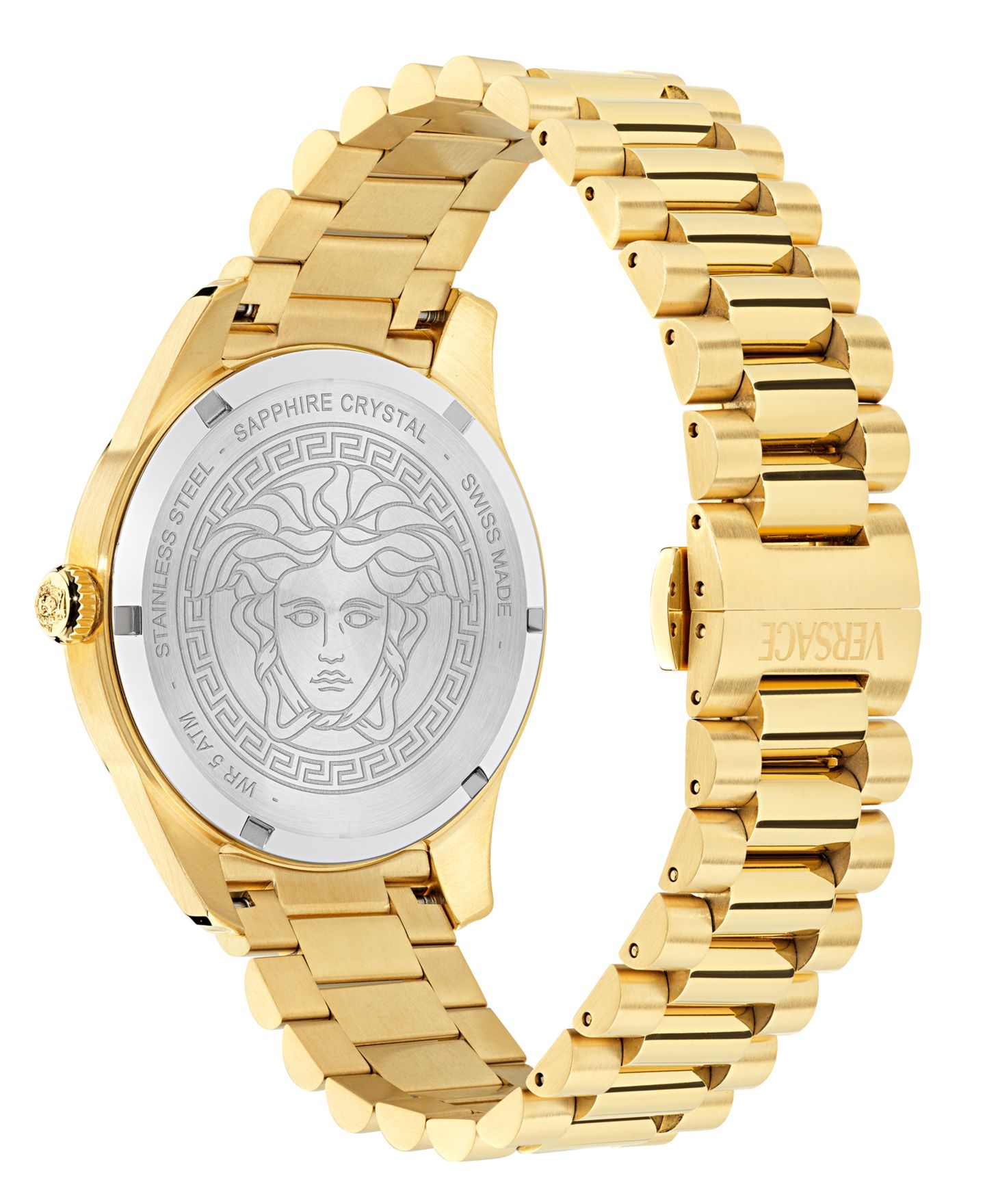 Мужские часы Versace Swiss Apodis GMT Gold Ion Plated Bracelet Watch 41mm — фото 3