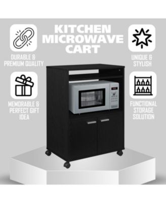 Byron 2-Door  Laminate Wood Kitchen Microwave Cart