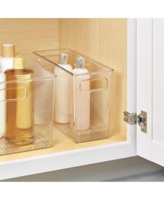 Plastic Storage Bin with Handles - Set of 4 - Clear - Made in USA