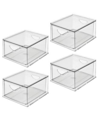 Stackable Storage Drawer for Pantry, Set of 4, Clear, Made in USA