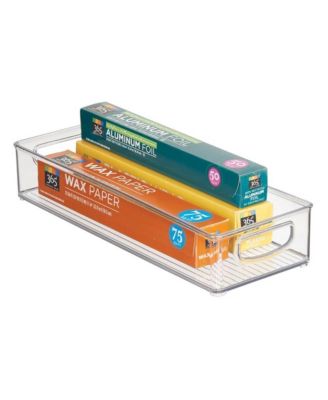 Plastic Stackable Pantry Bin with Handles, Set of 2, Clear, Made in USA