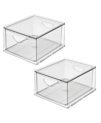 Stackable Storage Drawer for Pantry, Set of 2, Clear, Made in USA