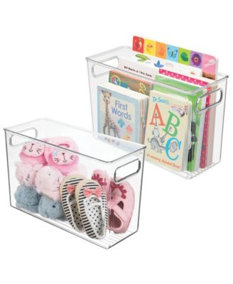 Plastic Storage Bin with Handles - Set of 8 - Clear - Made in USA