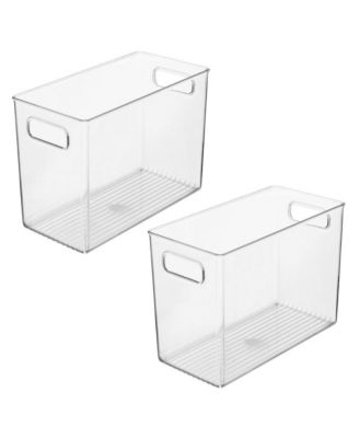 Pantry Storage Bin with Handles - Set of 2 - Clear - Made in USA