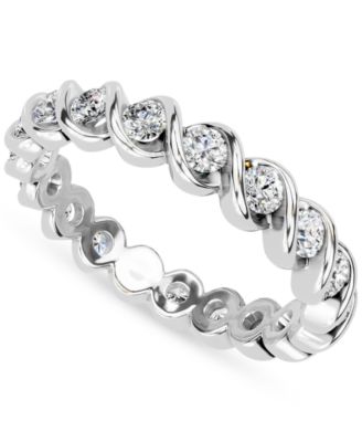 Macy's - Diamond Swirl Eternity Band (1 ct. t.w.) in Platinum or 14k Gold