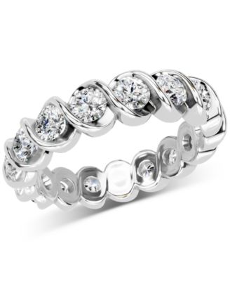 Macy's - Diamond Swirl Eternity Band (2 ct. t.w.) in Platinum or 14k Gold