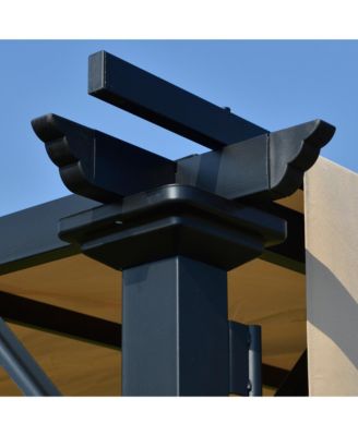 12' x 10' Outdoor Patio Gazebo Pergola with Retractable Canopy Roof