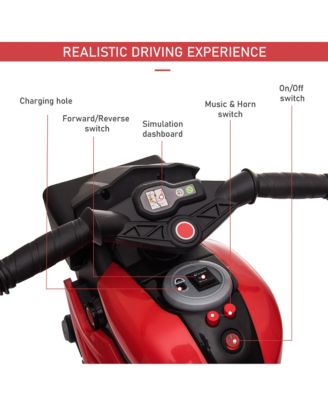 3-Wheel Kids Ride On Motorcycle W/ High-Traction Wheels,