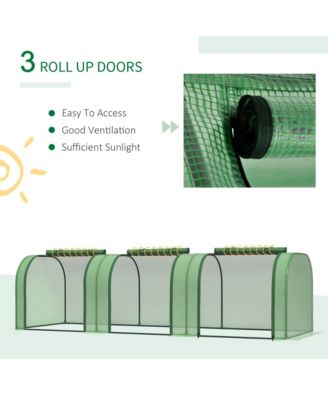 Portable Tunneled house with 3 Zippe Doors, PE Cover