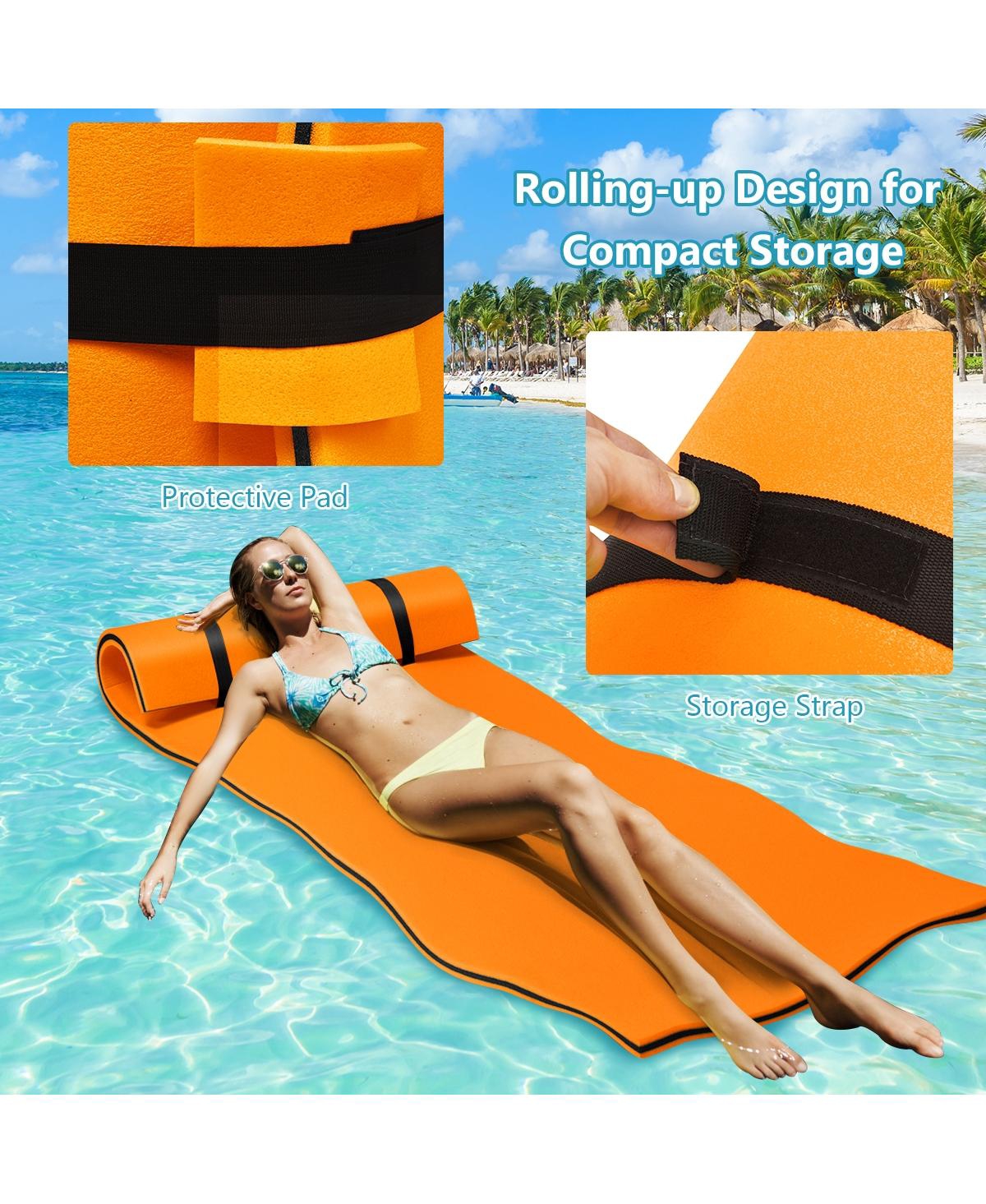 Akiudex Floating Water Mat with Headrest for Lake and Pool