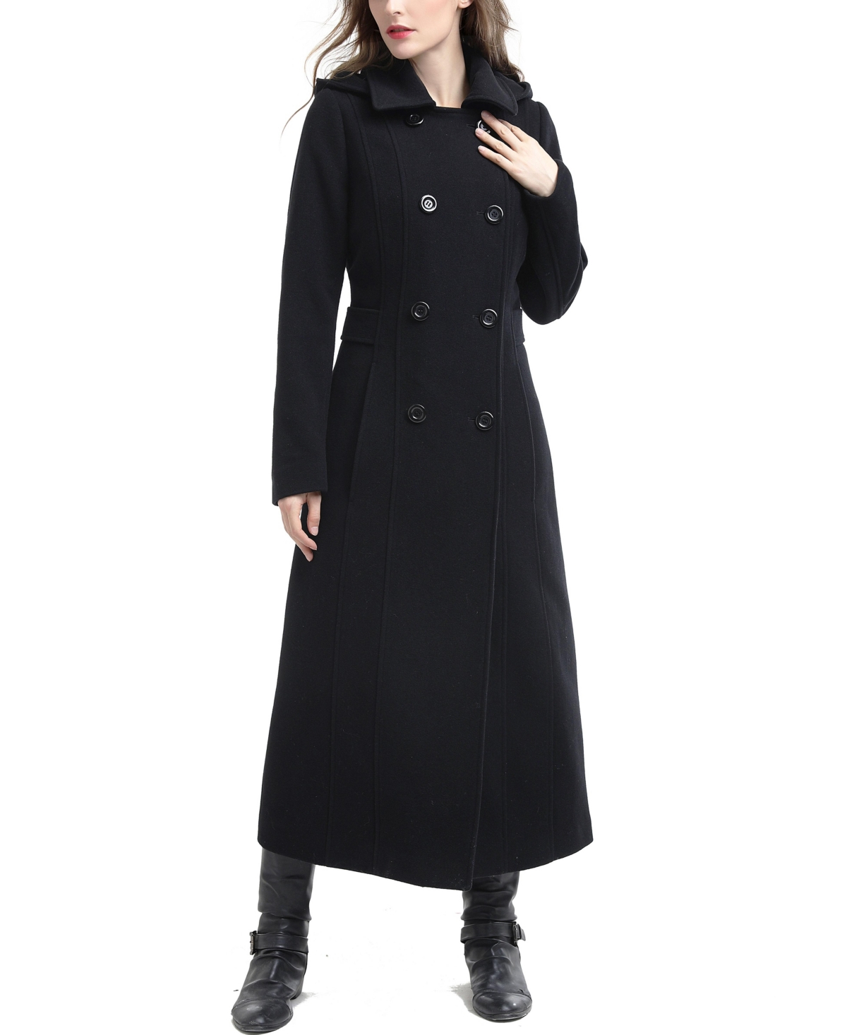 Bgsd Women's Mariel Wool Blend Hooded Long Walking Coat