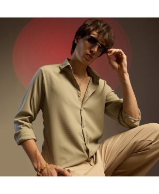 Men's Solid Seersucker Shirt