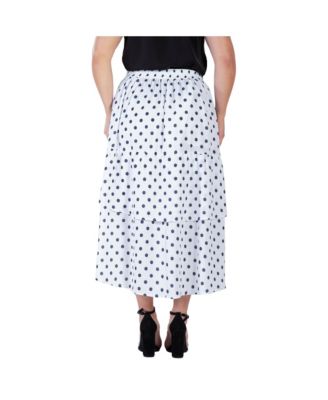 Women's Plus Size Ruffled Layer High-Low Asymmetrical Skirt
