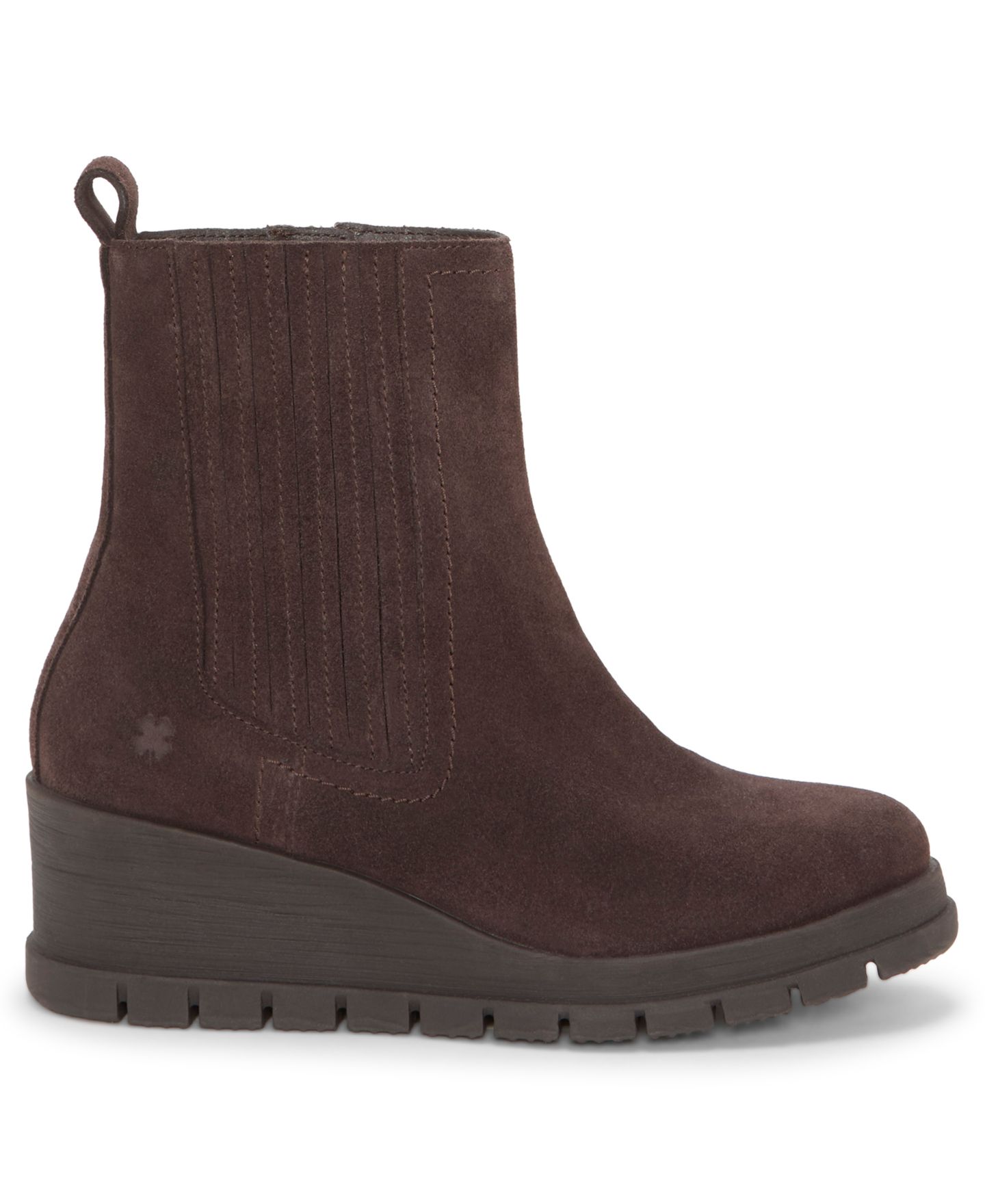 Женские ботинки Lucky Brand Sondruh Gore Wedge Booties, цвет: Шоколадный замшевый — фото 2