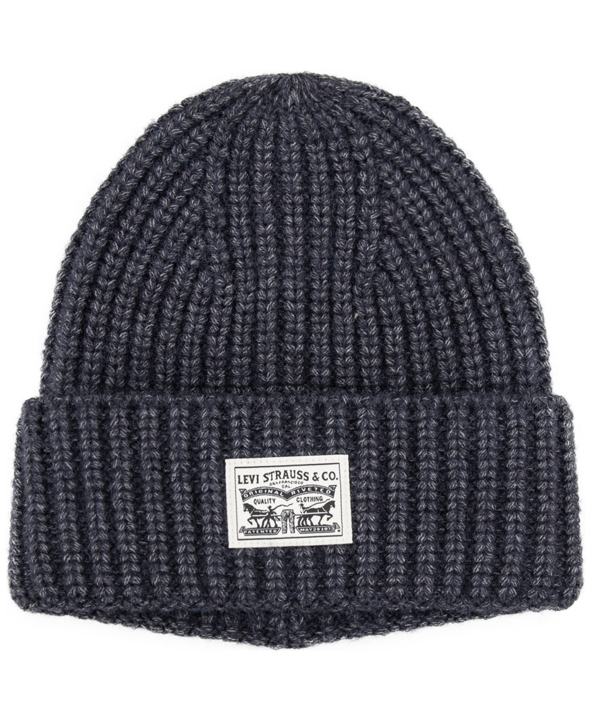 Levi's Men's Heathered Rib Knit Fashion Beanie In Blue