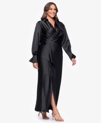 Plus-Size V-Neck Long Dress