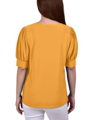 Petite Short Sleeve Balloon Sleeve Top