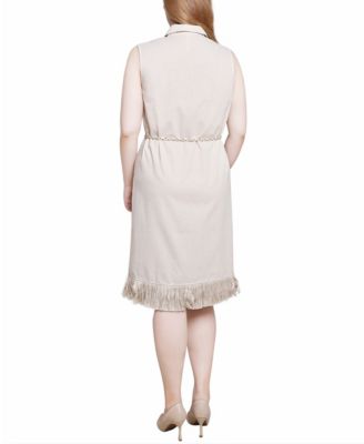 Petite Slveless Belted Dress