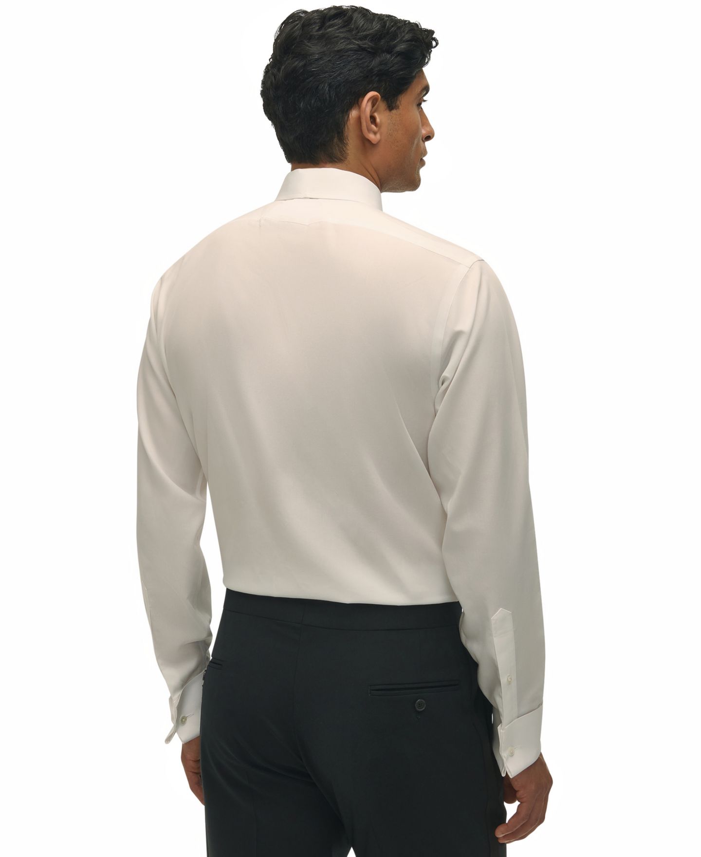 Мужская рубашка Brooks Brothers Regular Fit Non-Iron Spread Collar French Cuff Formal Dress Shirt, цвет: Белый — фото 2