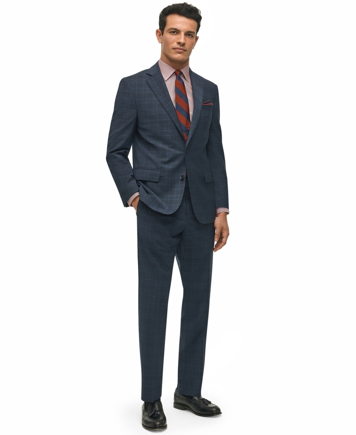 Brooks Brothers B By  Men's Classic-fit Stretch Wool Blend Suit Jacket In Blue