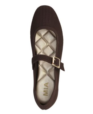 Women's Mary Jane Strap Knit Flats