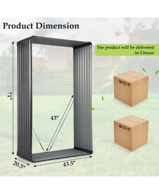 Galvanized Raised Garden Bed Outdoor Planter Box Firewood Rack Log Holder