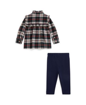 Baby Girls' Brushed Oxford Shirt and Leggings, 2-Piece Set