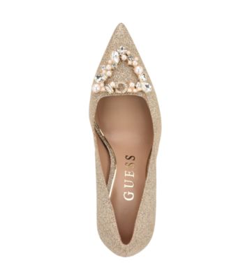 Women's Prinsen Rhinestone Embellished Pointed Toe Pumps