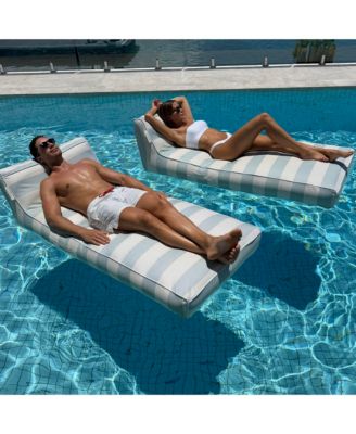 Luxe Lie-On Lounger: Lazy Days - Blue Stripe