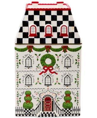Holly Village Ceramic Cookie Jar