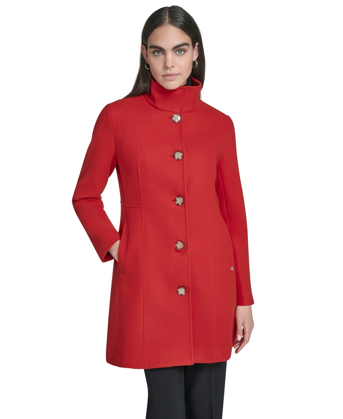 Calvin Klein Women's Walker Coat, Created For Macy's In Red