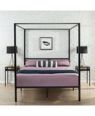 Modern Metal Canopy Bed Frame with Clean Lines for Contemporary Bedrooms
