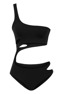 Women's Ocean Cutout Swimwear - One-Shoulder Monokini