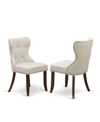 Wood 3-Piece Dining Set with Table and 2 Upholstered Button Tufted Chairs