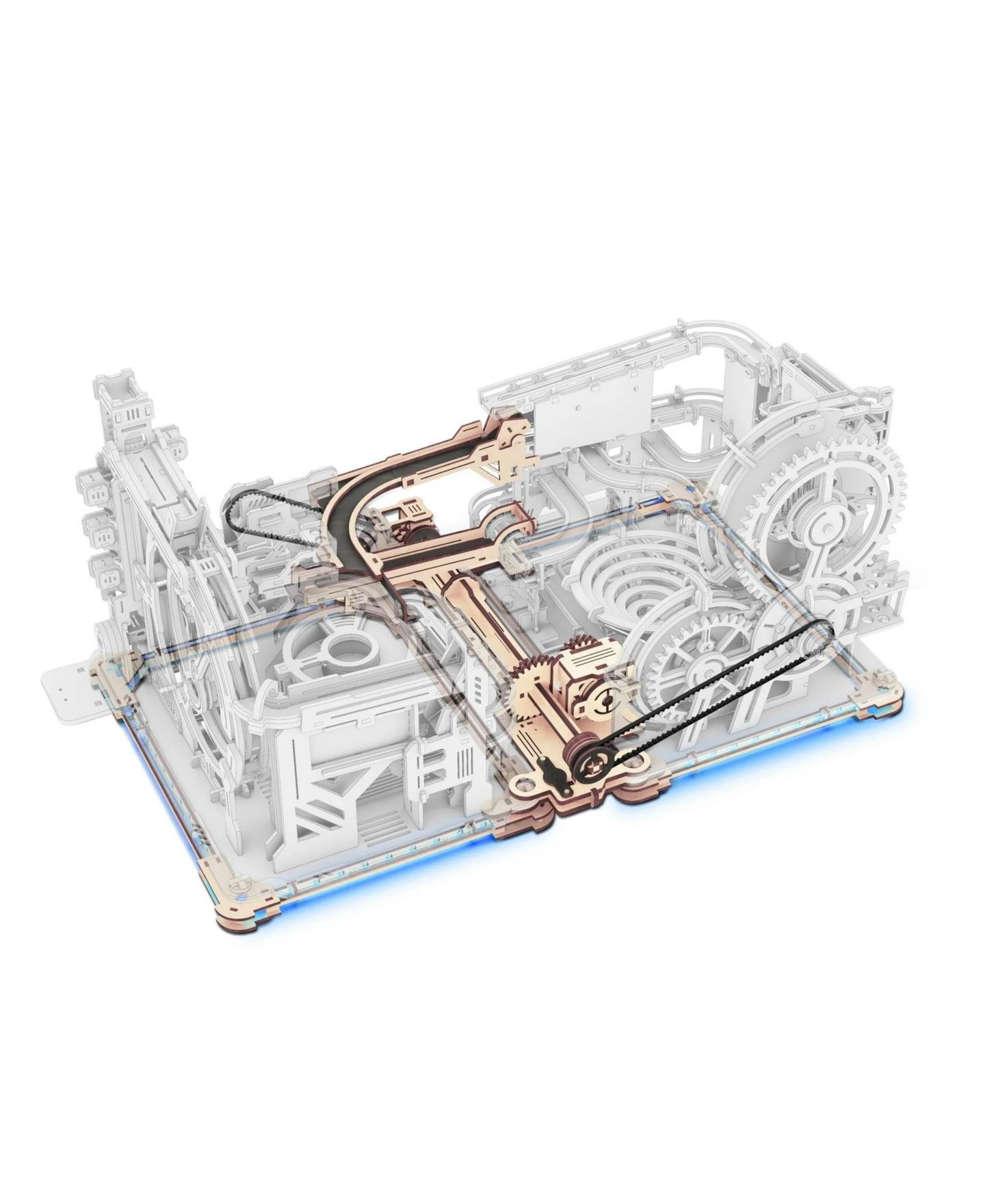 Детский конструктор Robotime Spaceport and Night City 3D Puzzle Marble Run 182-Piece Building Set, Ages 14+ — фото 1