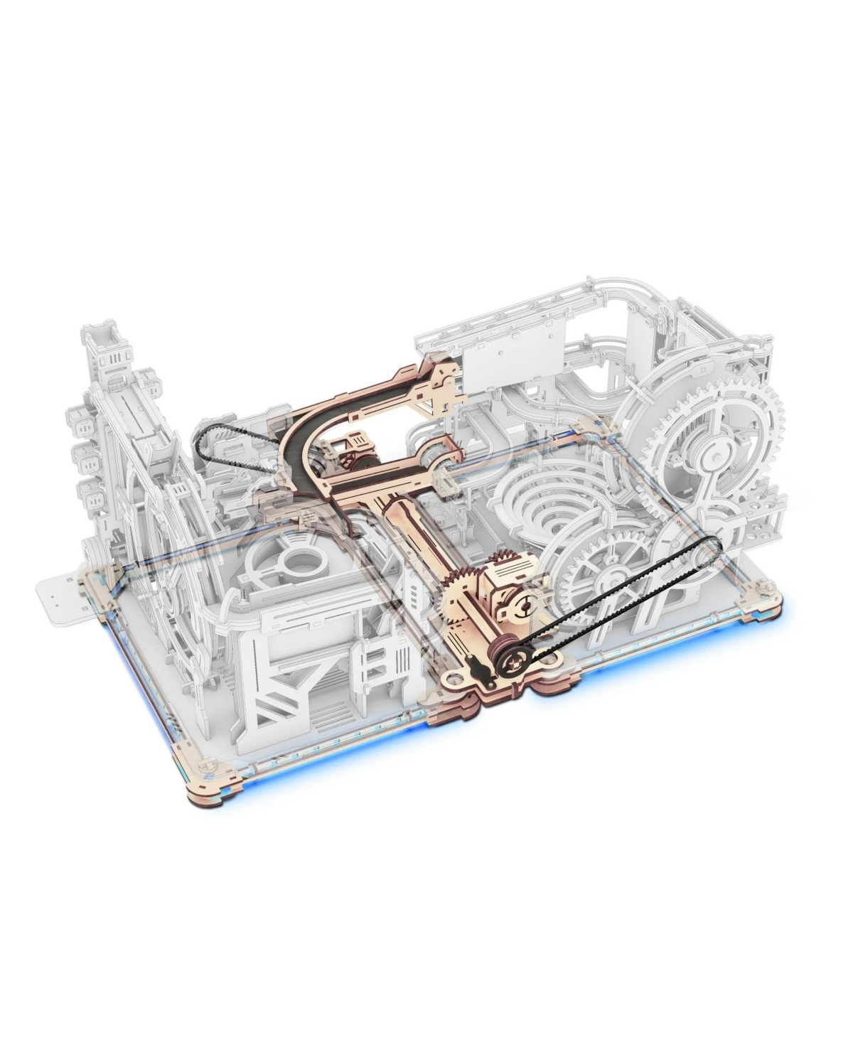 Robotime 3D Puzzle, Spaceport and Night City Model Kit with Exquisite Accessories for Kids Adults, White, 11.97"8.98"5.9"