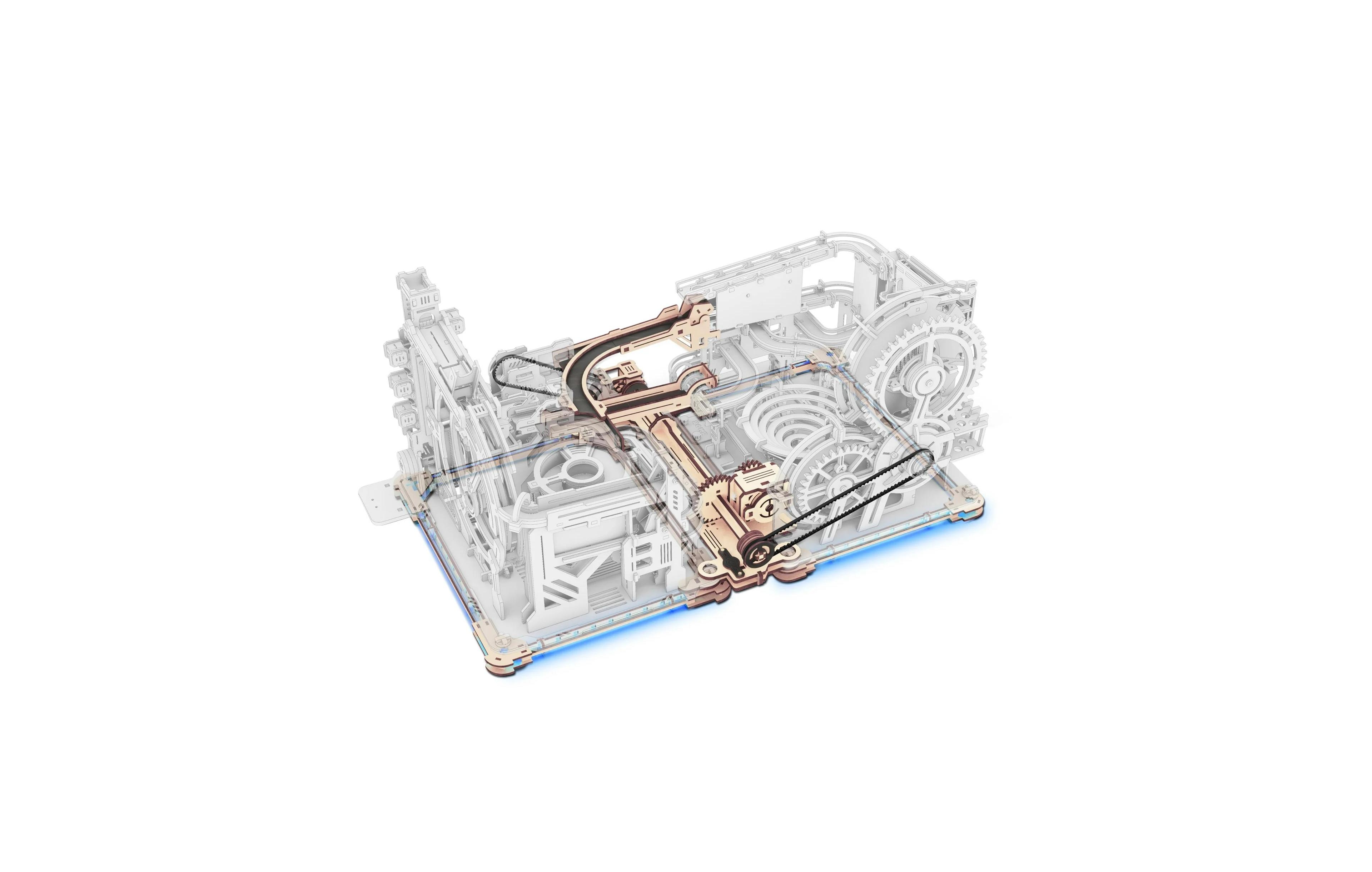 Robotime 3D Puzzle, Spaceport and Night City Model Kit with Exquisite Accessories for Kids Adults, White, 11.97"8.98"5.9"