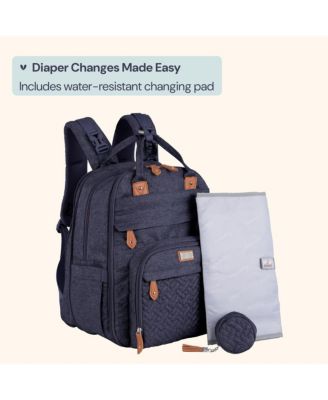 Kids Diaper Bag Backpack Stylish 26L Hands Free Bag with Changing Pad, Stroller Straps & Water-Resistant
