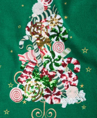 Women's Candy Tree Graphic Sweater, PXS-4X, Macy's Exclusive