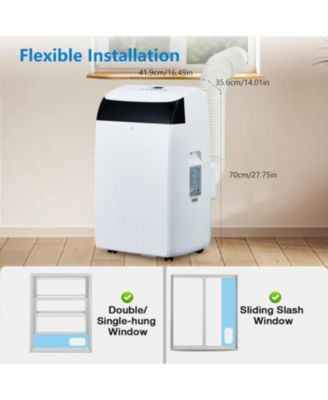 14,000 BTU Portable Air Conditioner - Quiet 3-in-1 AC, 3 Cooling Speeds, Auto Swing, Remote Control, Installation Kits, 24-Hour Timer