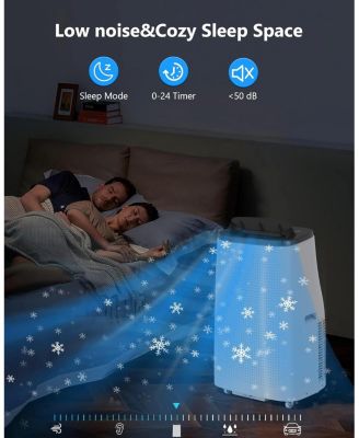 14,000 BTU Portable Air Conditioner - Efficient Cooling, Window Vent Kit & Remote Included, Dark Grey, Cools Rooms up to 750 Sq. Ft