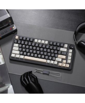 B75 Mechanical Keyboard,75% Layout with Knob,Hot Swappable RGB Backlit Gasket Mounted,Creamy Typing,Double-Shot PBT Keycaps,Cherry Profile,for Win/Mac