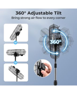 18 Inches High Velocity Pedestal Fan with 3 Speeds and Adjustable Height