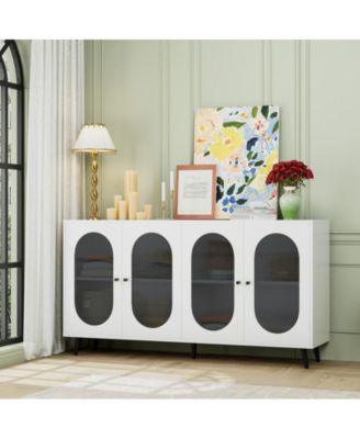 Freestanding Storage Accent Cabinet with Acrylic Doors