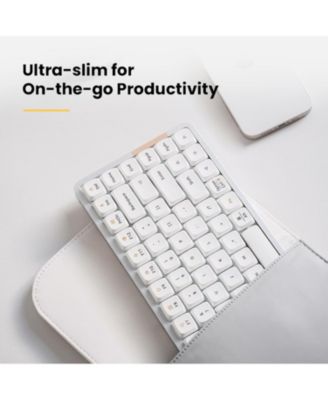 Flow84 Low-Profile Mechanical Keyboard, 75% Layout, Hot-Swappable, Wireless, Bluetooth, Wired, White Ghost Linear Switches for Windows, Mac